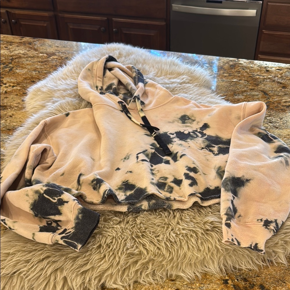 Bella Canvas Tie-Dye Hoodie - Black and Cream